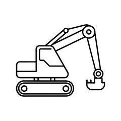 Excavator Outline Machine Illustration