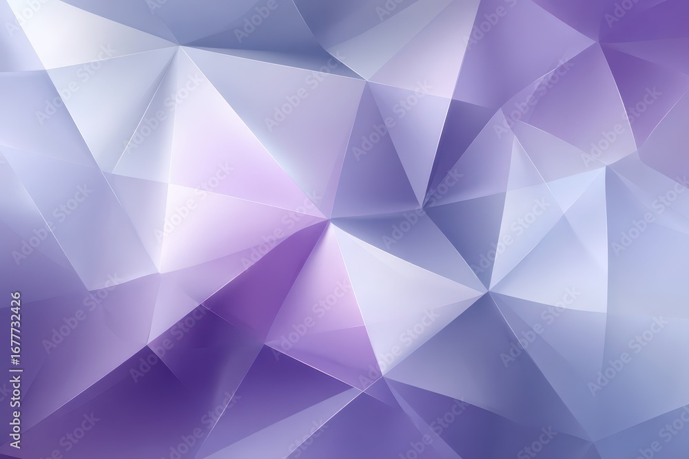 Poster abstract geometric background with purple and white triangles, creating a sense of depth and dimensi