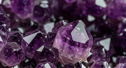 Fototapeta premium Purple amethyst crystals close-up