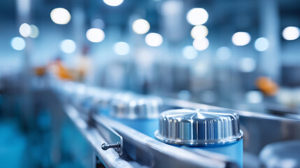 Food processing facility with stainless steel equipment and automated packaging lines hygiene protocols and temperature control systems ensuring food safety and quality standards