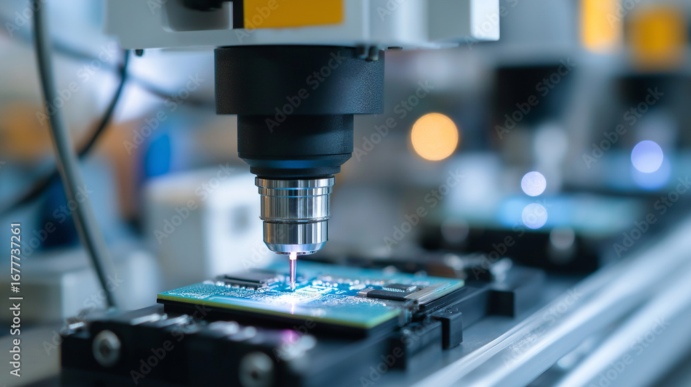 Poster electronics assembly line with surface mount technology and automated component placement precision 