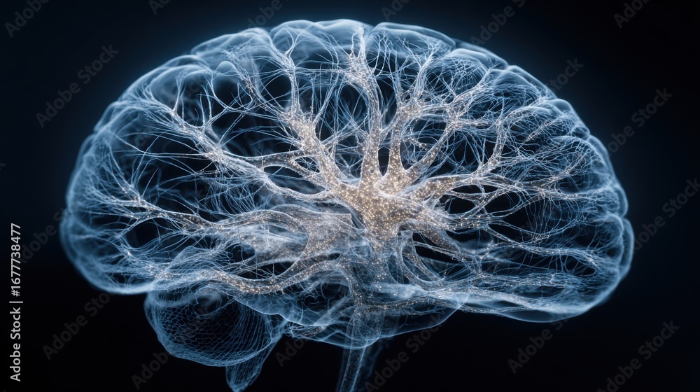 Aufkleber this captivating visualization showcases the intricate neural connections found within the human bra