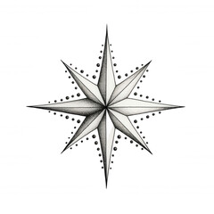 Obraz premium Minimalist Star Vector in Dotwork Style - Transparent Background