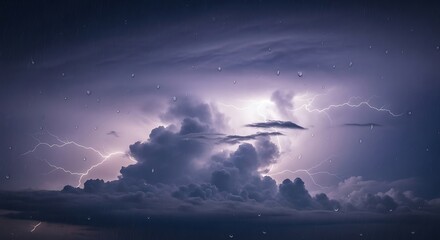 Powerful Lightning Strike in a Stormy Sky.
