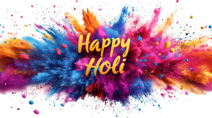 Abstract Holi Festival Color Explosion - Transparent Background