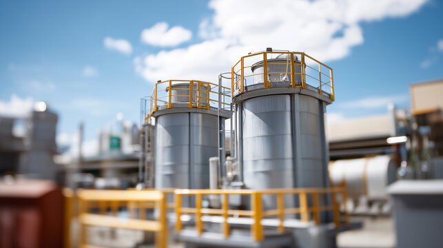 Gold mining facility with cyanide leaching tanks and ore processing equipment precious metal recovery systems and environmental protection measures managing extraction operations