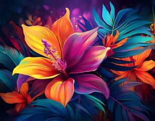exotic tropical flowers vibrant nature color high resolution hd image