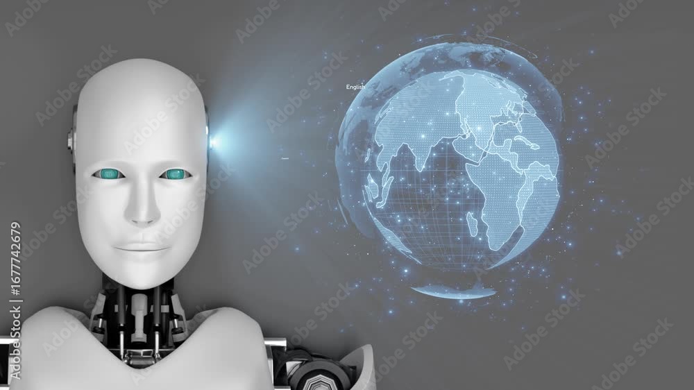 Poster ai artificial intelligence bridges global language communication with multilingual virtual assistant