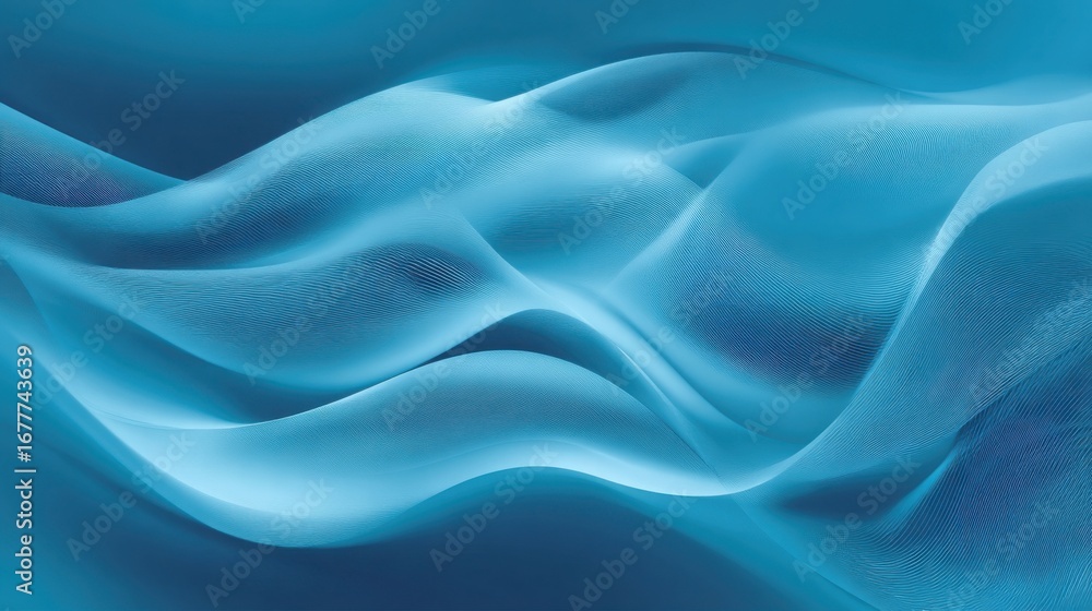 Poster soft waves of blue flow gracefully in a serene manner, creating a sense of calm and tranquility. thi