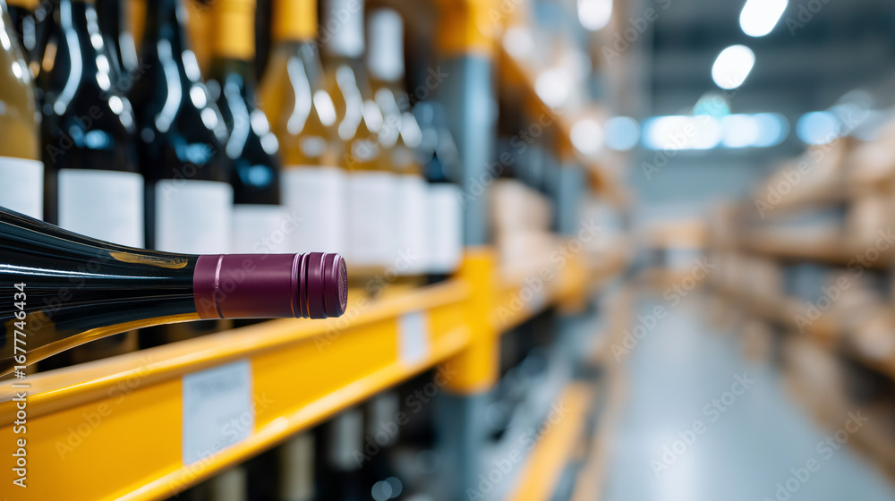 Poster wine and spirits storage warehouse with climate controlled aging systems and inventory management pr