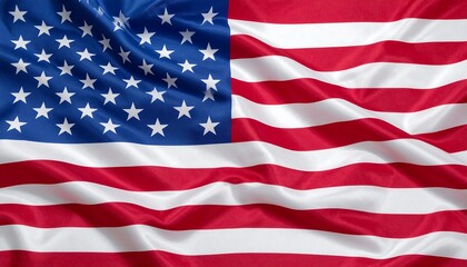 Close-up of an American flag with flowing fabric