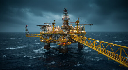 Offshore Oil Rig, AI Generation