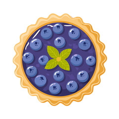 Blueberry Pie Character Isolated on a Transparent Background 