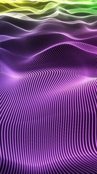 Abstract animation of a rainbow field of dots. Seamless vertical video background with glitter effect.