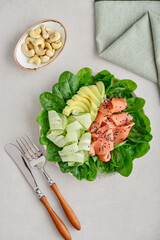 Salmon salad for ketogenic diet