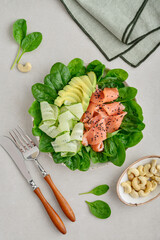 Salmon salad for ketogenic diet