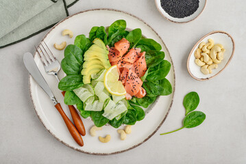 Salmon salad for ketogenic diet