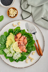 Salmon salad for ketogenic diet
