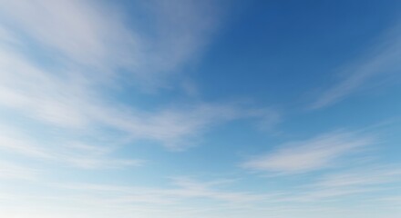 Fototapeta premium Vast Blue Sky with Wispy Clouds.
