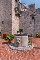 During the Middle Ages, the "Four Wells" cistern was constructed in Sibenik to address water shortages during military blockades and dry periods. Sibenik, Croatia.