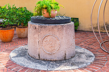 During the Middle Ages, the "Four Wells" cistern was constructed in Sibenik to address water shortages during military blockades and dry periods. Sibenik, Croatia.
