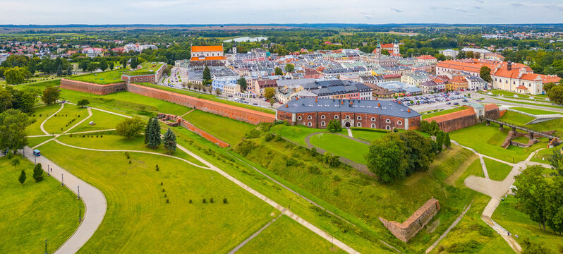 Panorama view of Zamosc town in Poland