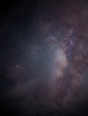 Astrophotography of a starry night sky with milky way galaxy