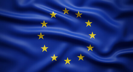 European union flag waving in the wind