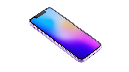 Modern Isolated Isometric Smartphone Mockup with Gradient Screen Display on Black