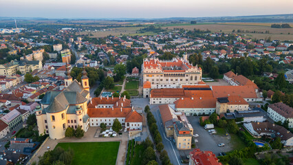 Sunset panorama of the Litomysl castle in Czech republic
