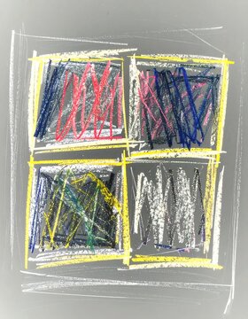 Abstract composition of four squares