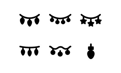 Naklejka premium Minimalist holiday light icons: simple shapes for festive decorations