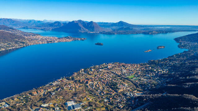 Panorama view of Lago Maggiore in Italy