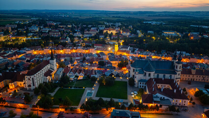 Naklejka premium Panorama view of the Smetanovo namesti square in Litomysl, Czech