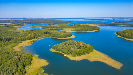 Panorama view of Masurian lakes in Poland