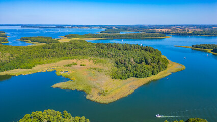 Panorama view of Masurian lakes in Poland