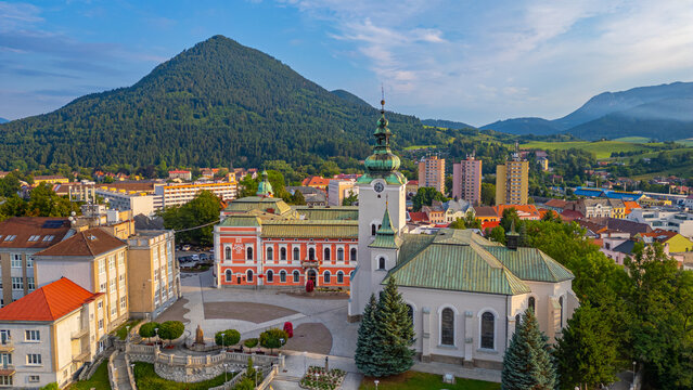 Panorama view of the old town of Ruzomberok, Slovakia