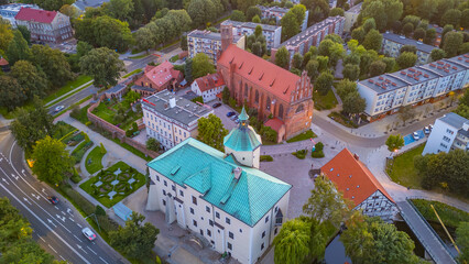 Sunset panorama of Slupsk castle in Poland