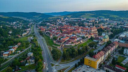 Obraz premium Sunset panorama of Bardejov in Slovakia