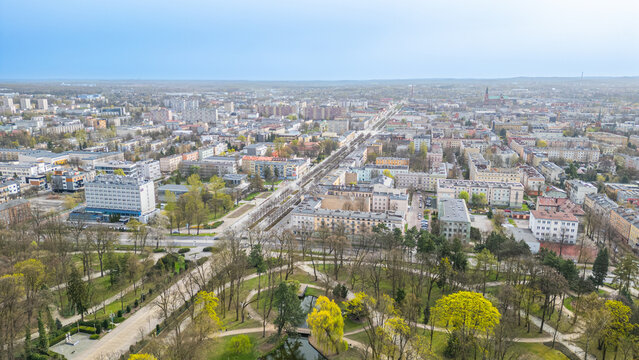 Aerial view of the polish city Czestochowa