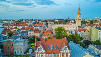Obraz premium Panorama view of the old town of Opole, Poland