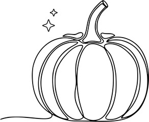 vector illustration of a pumpkin line art