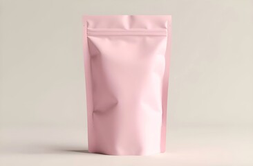 Blank craft plastic pouch, packages big and small on white background, mylar bags isolated for coffee or food, cosmetic products, snack, candy. Different sizes, mock up. white background. 