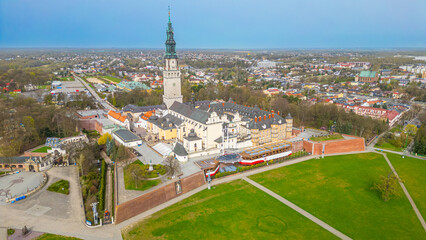 Fototapeta premium Panorama view of Jasna Gora monastery in Czestochowa, Poland