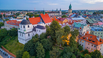 Sunset panorama view of the old town of Lublin, Poland