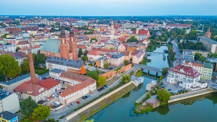 Naklejka premium Panorama view of Polish town Opole