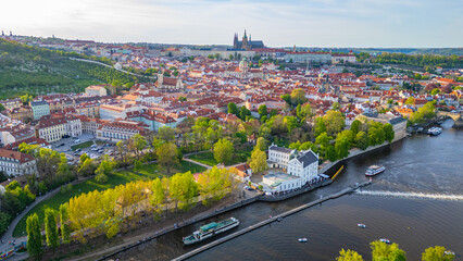 Obraz premium Panorama view of Hradcany district in Prague, Czech republic