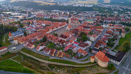 Obraz premium Sunset panorama of Bardejov in Slovakia