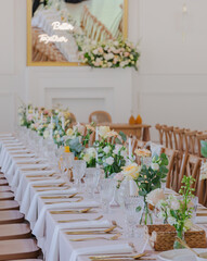Elegant wedding table with floral decoration