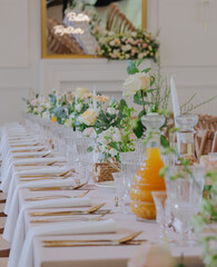Elegant wedding table with floral decoration